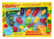 Set de Frutas y Verduras con Velcro - con Tablita y Cuchillo 15 Pz