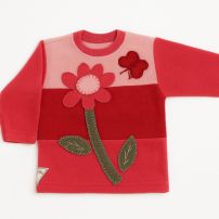 Buzo Polar con Aplique de Flor y Mariposa