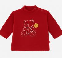 Buzo Polar Bordado Oso y Aplique Flor