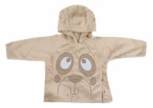 Campera Buzo Piel Bordado Abierta al Costado