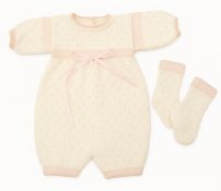 Enterito Tejido sin Pie Bordado Pintitas - Incluye Soquetes