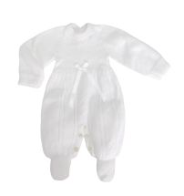 Enterito Tejido con Pie y Moño de Cinta