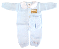 Enterito Tejido sin Pie con Cuello Baby Bordado y Botitas