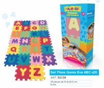 Piso Baldosa De Goma Eva x 26 Unidades Con Letras Encastrables de la A - Z