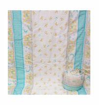 Acolchado Cuna con Chichonera Estampado Conejos Letras Cubos