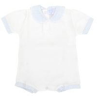 Body Manga Corta con Cuello Baby Estampado Cuadros