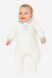 Enterito Manga Marla Polar Bordado Pinguinos y Cuello Baby