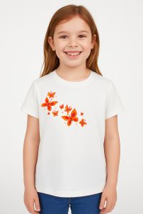 Remera Manga Corta Algodon Estampado Mariposas