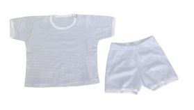 Pijama Verano Remera Manga Corta y Short de Pique Rayado