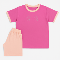 Pijama Verano Remera Manga Corta y Short con Tachas Estrella