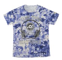 Remera Manga Corta Estampado Batik Auriculares I Like Music 