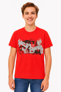 Remera Manga Corta Estampado Hot Sun Burning