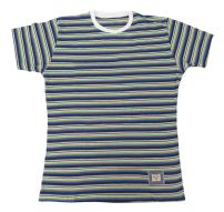 Remera Manga Corta Estampado Rayado 