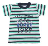 Remera Manga Corta Estampado Rayada