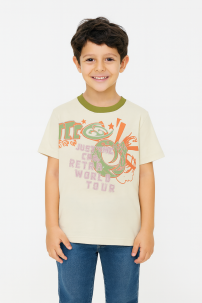 Remera Manga Corta Estampado Retro World Tour