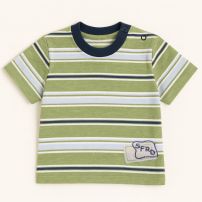 Remera Manga Corta Estampado Rayado