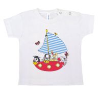  Remera Manga Corta Estampado Velero con Animales 