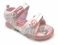 Sandalia con Velcro Bordada con Flor