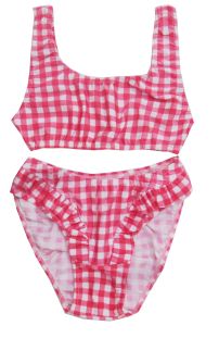 Malla 2 Piezas Estampado Cuadrille con Volados