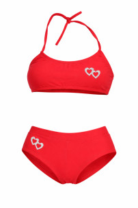 Malla de Baño 2 Piezas con Corazon de Glitter Bordados