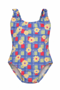 Malla Entera Estampado Flor y Cuadros