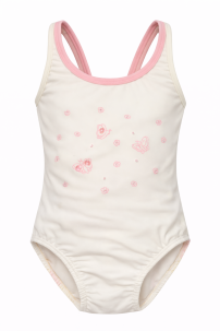 Malla Entera Estampado Mariposas con Lentejuelas Bordadas - Tiras Cruzadas