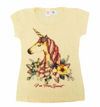 Remera Nena Unicornio Manga Corta