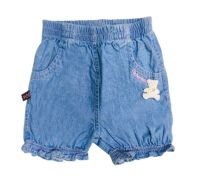 Short de Jean Tipo Bombachon con Aplique de Oso