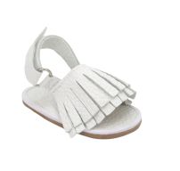 Sandalia de Cuero con Flecos con Velcro  