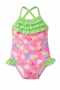 Malla Entera Estampado Flamingo 