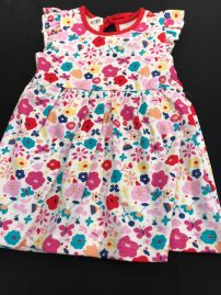 Vestido Algodon Estampado Manga Corta 