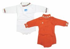 Body Manga Larga Media Polera con Cuello Estampado Conejos y Osos