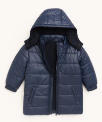 Campera Colegial Con Capucha Silver y Polar Interior