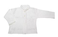 Saquito de Cashmilon Corazones Calados con Cuello Tipo Chomba  