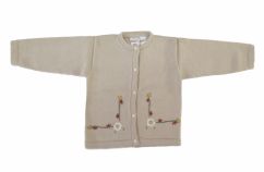 Saquito de Cashmilon Tejido Con Flores Bordadas en Relieve