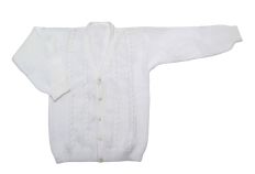 Saquito de Cashmilon Liso escote en V Calado