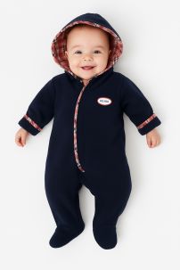 Enterito de Polar con Capucha y Bordes Escoces