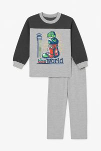 Conjunto Jogging Buzo Estampado Chico con Ladrillos y Pantalon