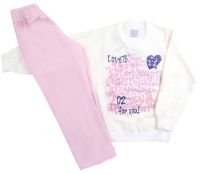 Conjunto Jogging de Buzo Estampado  Love To Glitter y Pantalon