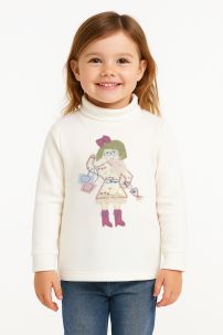 Buzo 1/2 Polera Micropolar Bordado muñeca 