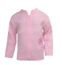 Campera Tejida con cierre bordada flor