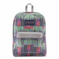  Jansport Mochila Superbreak (Modelo Clasico) 1 cierre principal y 1 bolsillo frontal COLOR "Static Stripes"