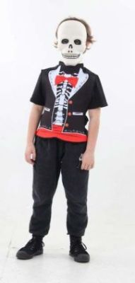 Kit pechera calavera mexicana masculina + careta de esqueleto - Disfraz Halloween