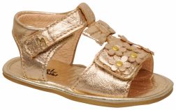 Sandalia bebe cuero - belcro - aplique flor