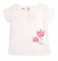 Remera Flor Bordada Manga Corta