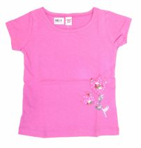 Remera Flor Bordada Manga Corta