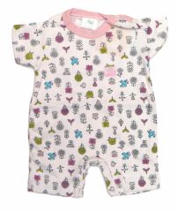 Enterito Interior Manga Corta De Algodon Estampado Floreado 