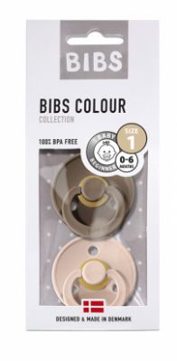 Chupete Bibs Colour Collection x 2 - Dark Oak/Blush - Tetina De Caucho Natural - Latex - 0-6 Meses