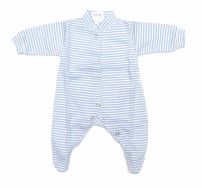 Enterito Pique Rayado Manga Larga con Broches Adelante