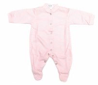 Enterito Pique Rayado Manga Larga con Broches Adelante